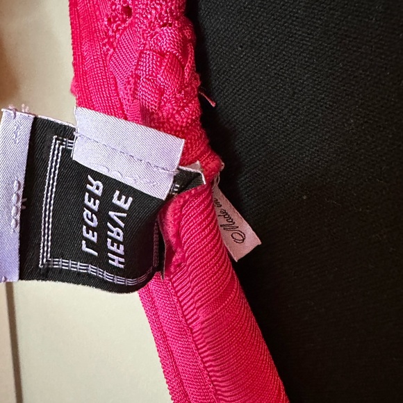 HERVE LEGER HOT PINK DRESS SIZE MEDIUM - Picture 7 of 8